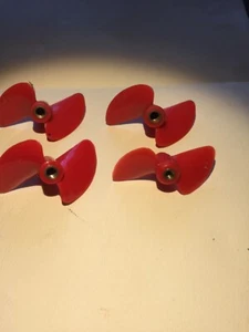 RC Boat 2 Blade Plastic Propeller 50mm M4 Thread (Left Hand) Red - Picture 1 of 2