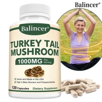 BALINCER Integratore Funghi Coda di Turco Intestino e Supporto Immunitario Salute Generale 120 Capsule