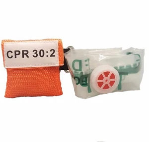20 Orange CPR Face Shield Mask in Pocket Keychain - Picture 1 of 3