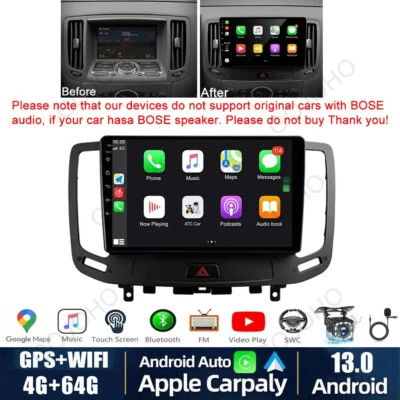 64GB For Infiniti G37 2006-2013 Android 13 Carplay Car Stereo Radio Navi Wifi BT - Image 1 of 4