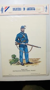 PRINT, Private, 1863, Bucktails, 42nd Penn.  Infantry,  Soldiers in America  - Imagen 1 de 4