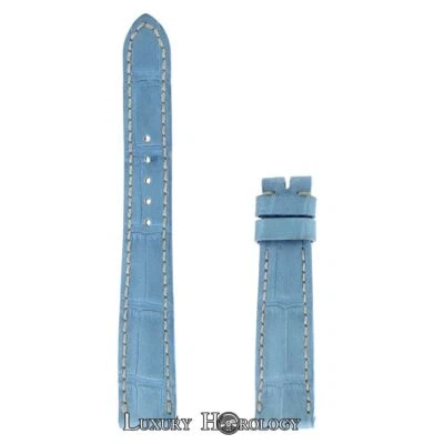 Nueva correa corta de cocodrilo Roger Dubuis Sympathie S27 14 mm azul claro Foto 1 de 2