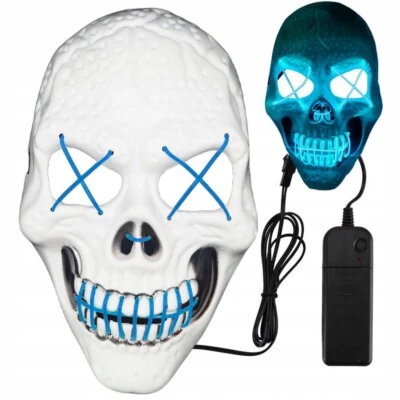 LED Totenkopf Maske Schädel Horror Grusel Verkleidung Kostüm für Halloween - Bild 1 von 4