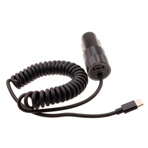 For iPhone 16/Pro/Max/Plus - USB-C 36W Fast Car Charger Power Adapter Coiled - Picture 1 of 7