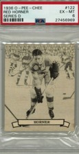1936-37 V304 O-Pee-Chee Series D Red Horner # 122 PSA 6 Pop 15