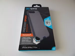 Speck Presidio Sport Microban Case For iPhone 8/7 Plus 5.5" Gunmetal Grey/Blue - Picture 1 of 8