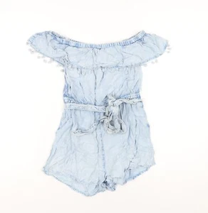 Missguided Womens Blue Polyester Playsuit One-Piece Size 8 Pullover - Picture 1 of 10