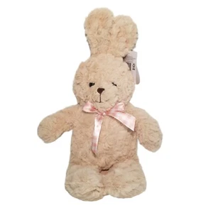 DanDee Hase Kaninchen Plüschtier Kuscheltier hellbraun rosa Gingham Schleife bestickt Etiketten - Bild 1 von 10