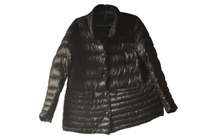 Dunkelblaue Daunenjacke Damen Gr. L Synthetik Langarm Druckknöpfe 2 Taschen - Bild 1 von 6