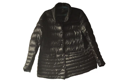 Dunkelblaue Daunenjacke Damen Gr. L  Synthetik Langarm Druckknöpfe 2 Taschen - Bild 1 von 4