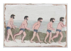 Fred Yates, Original Oil, Early Piece. "Five Fred's Go Swimming"Full Provenance" - Picture 1 of 7