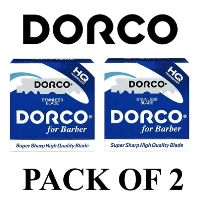 Dorco 不锈钢单刃剃刀刀片 100 克拉 - 蓝色 - 2 包 — 第 1/4 张图片