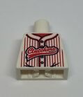 LEGO 973pb0788 Torso Baseball Jersey with Vertical Red Stripes, Buttons, and 'Cl