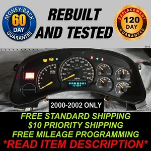 2000-2002 Silverado, Sierra, Tahoe, Suburban, Yukon, Avalanche Gauge Cluster - Picture 1 of 5