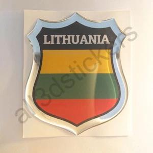 Aufkleber Litauen Kfz-Aufkleber Emblem Flagge 3D Fahne Harz Gewölbt - Bild 1 von 3