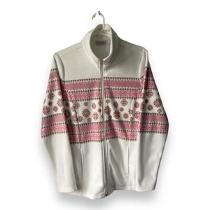 Dress In Women’s Aztec Patterned Fleece White Pink Full Zip - UK 14 - Picture 1 of 7