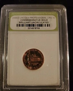"Lincoln Penny ""Professional Life"" 2009 labbed brillante sin circular sin circular UNC - Imagen 1 de 4