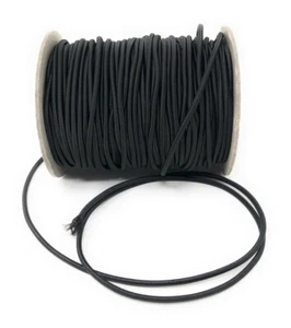Corde Elastique / Cordon Elastique 2,5mm ou 3mm Noir - Vendu par 5 Mètres - Afbeelding 1 van 4