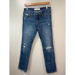 Abercrombie & Finch Damen Jeans Gr. W 28 L 33 blau Straight Fit distressed - Bild 1 von 11