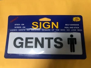 'GENTS'  MAGNETIC SIGN, BUSINESS SIGN, BLACK [GENTS] FREE POST | HYT - Imagen 1 de 3