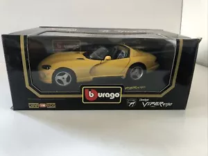 1993 YELLOW DODGE VIPER RT/10 #3065 BURAGO DIAMONDS 1:18 DIECAST METAL STOCK CAR - Picture 1 of 2