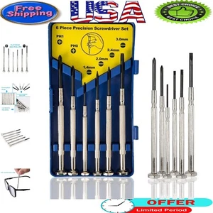 6Pcs Ergonomic Mini Screwdriver Set - Perfect for Eyeglass and Watch Repairs - Picture 1 of 9