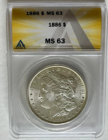 1886 Morgan Dollar ANACS MS63 Cover