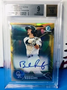 🔥2016 Bowman Chrome Brendan Rodgers Gold Refractor /50 BGS 9 Auto 10 PREIS VORSCHLAGEN - Bild 1 von 7