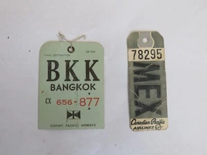 2x Vintage Canadian Pacific Airlines Baggage Tags - Picture 1 of 2