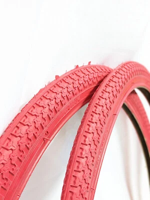 2x Fahrradreifen 26 x 1.75 Zoll 47-559 Rot für Oldtimer, Fahrrad Reifen Velo - Bild 1 von 2