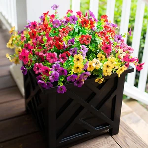 Artificial Fake Silk Mums Flower Plants for Outdoor outside Summer Spring Decora - Picture 1 of 7