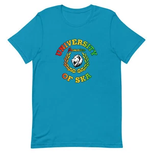 Camiseta Clásica University Of Ska Jamaica Unisex Azul Agua Reggae Dub Lion Retro - Imagen 1 de 1