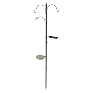 GARTEN-VOGELFUTTERHAUSSTATION mit Wasserbad und Saatschalen + Haken - Bild 1 von 1