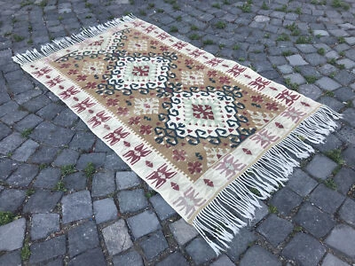 Turkish Antique rug Bohemian Area rug Oushak rug Vintage Rug Handmade Wool rug - Image 1 of 4