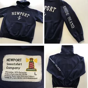 Sudadera con Capucha Newport Rhode Island De Colección Talla Grande Azul Marino Pullover Usada en Excelente Condición - Imagen 1 de 21