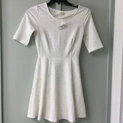 New Maison Jules Women's Size Small Short Sleeve Fit & Flare Ivory Speckled - Image 1 of 4