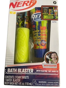 Nerf Bath Blaster with Floating Tub Targets and Berry Scented Body Wash NEW - Picture 1 of 7