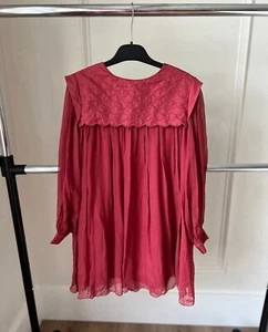 Chloe Silk Maroon Dress Size 10 years Holiday Girls Dress - Picture 1 of 1