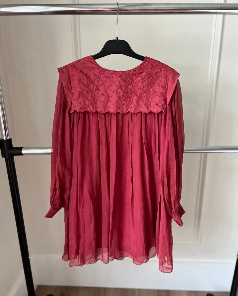 Шелковое бордовое платье Chloe размер 10 лет праздничное платье для девочек - Изображение 1 из 1