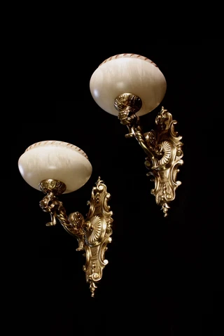lions  sculptures  Alabaster wall lights sconces solid bronze Cover