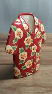 Vaso camicia hawaiana Paul Brent rosso floreale di Burton & Burton 7"x7"x2" - Foto 1 di 11