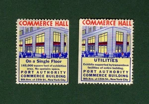 Lot of 2 TRANSPORTATION Port Authority NYC NY 1930's POSTER STAMP Cinderella - Picture 1 of 1