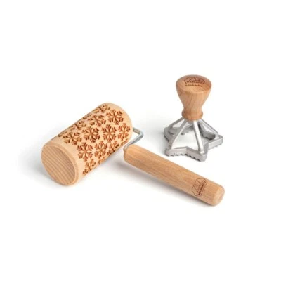 MARCATO Christmas Cookies Kit Natale Mattarello e Stampino per Biscotti Natalizi Foto 1 de 2