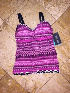 NWT $98 Profile by Gottex Indian Sunset UW Bra Tankini Swimsuit Top Womens D Cup - Picture 1 of 9