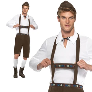 Herren Kostüm Oktoberfest Lederhosen Erwachsene Deutsche Bier Festival Outfit - Bild 1 von 5