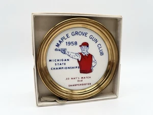 Vintage 1958 Maple Grove Gun Club Michigan State Championships Medal - Picture 1 of 11