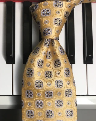 Corbata de seda cambiante de tono geométrico JOSEPH & LYMAN/Golden Grand con Lt. Azul, negro Foto 1 de 4