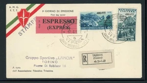 AMG-FTT TRIESTE FDC Selections: Scott #204-205 17 JUN 1954 REG ESPRESSO $$$ - Picture 1 of 2