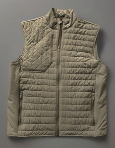 Vivid Golf Lightweight Hybrid Vest 4-way Stretch Thermal Gray Logo Large JBHS - Picture 1 of 8