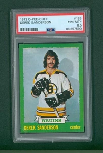 1973 O-Pee-Chee Hockey Card - #183 Derek Sanderson, PSA 8,5 NM/MT+ - Foto 1 di 2